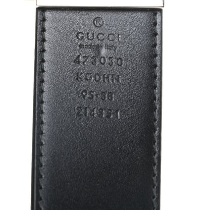 Gucci GG Supreme Monogram Selleria Calfskin Interlocking G Reversible 37mm Belt 95 38 Beige Ebony Black 3 of 5