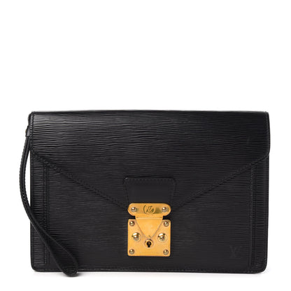 Louis Vuitton Epi Pochette Sellier Dragonne Clutch Black 1 of 9