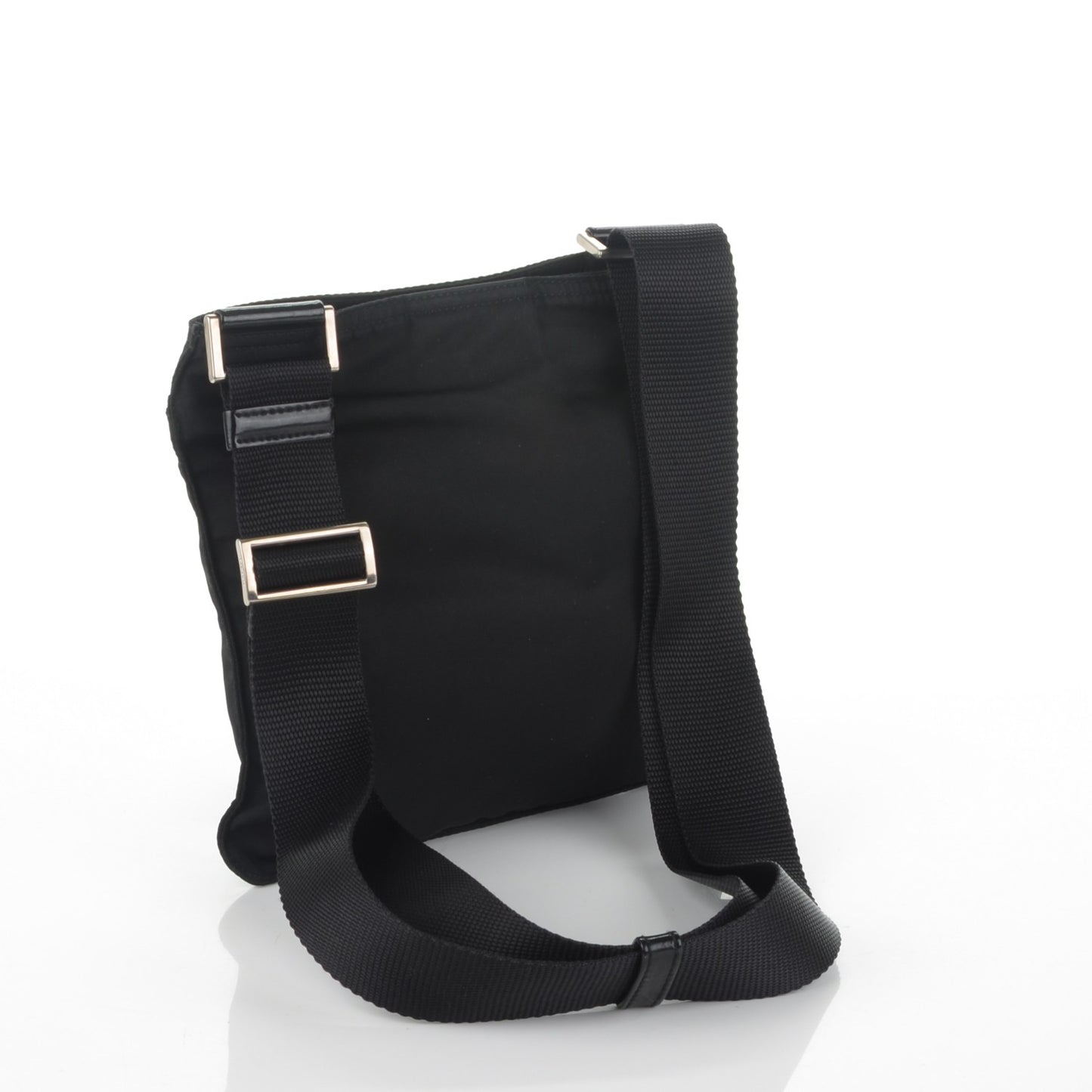Nylon Vela Flat Messenger Bag Black