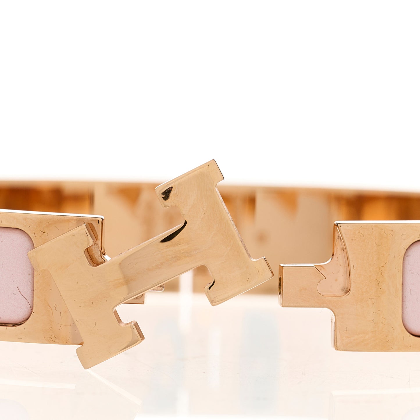 Enamel Narrow Clic Clac H Bracelet PM Rose Candeur