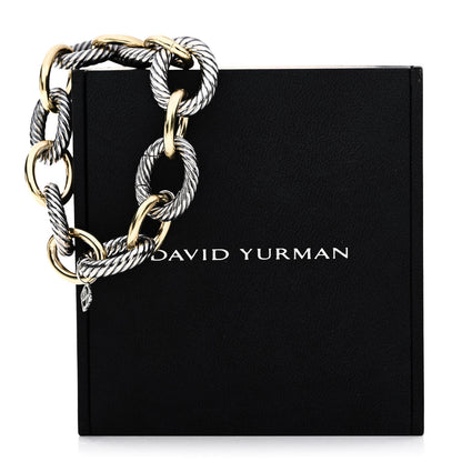 David Yurman Sterling Silver 18K Yellow Gold 18mm Extra Large Oval Link Bracelet 4 of 4