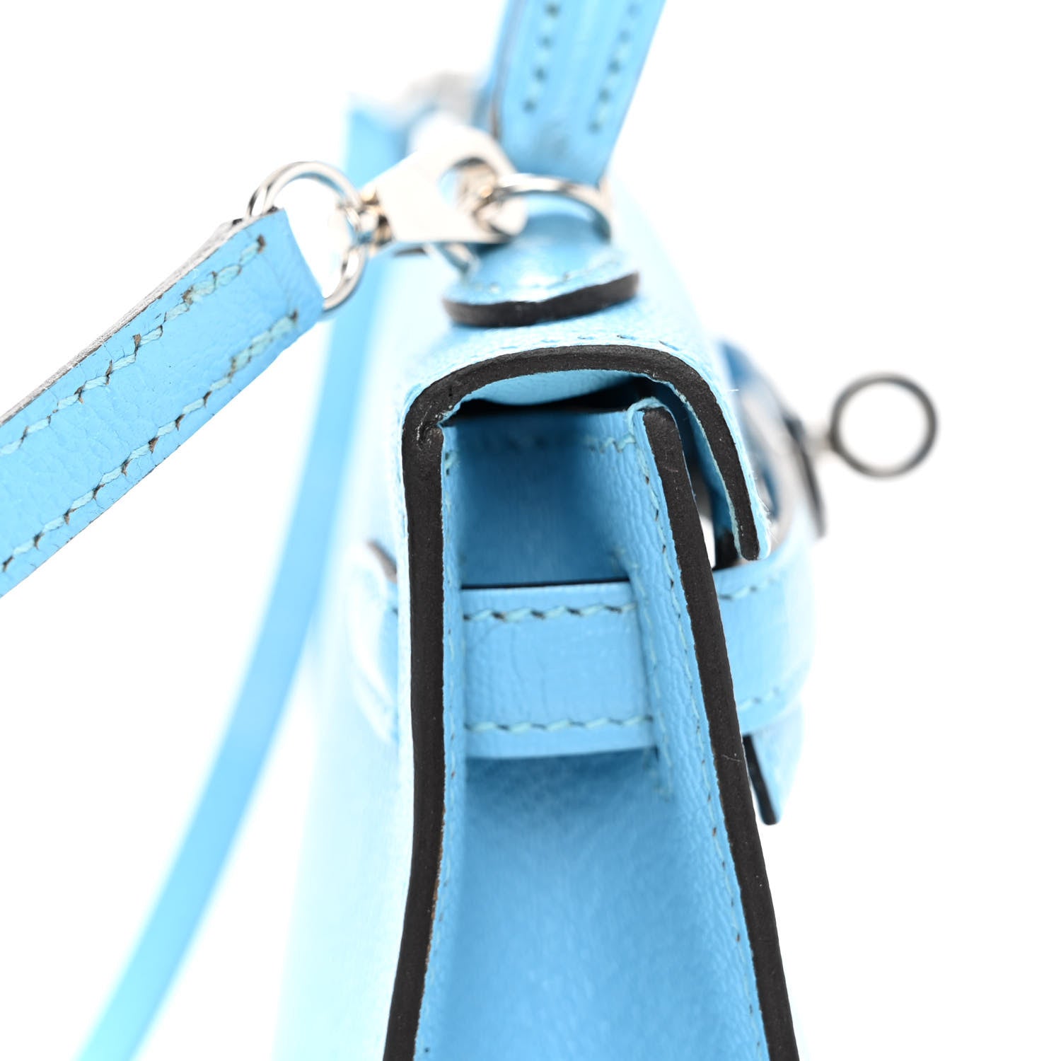 Hermes Chevre Mysore Mini Kelly Sellier 20 Celeste 11 of 13