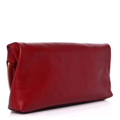 Alexander McQueen Grainy Calfskin Padlock Skull Clutch Red 3 of 10