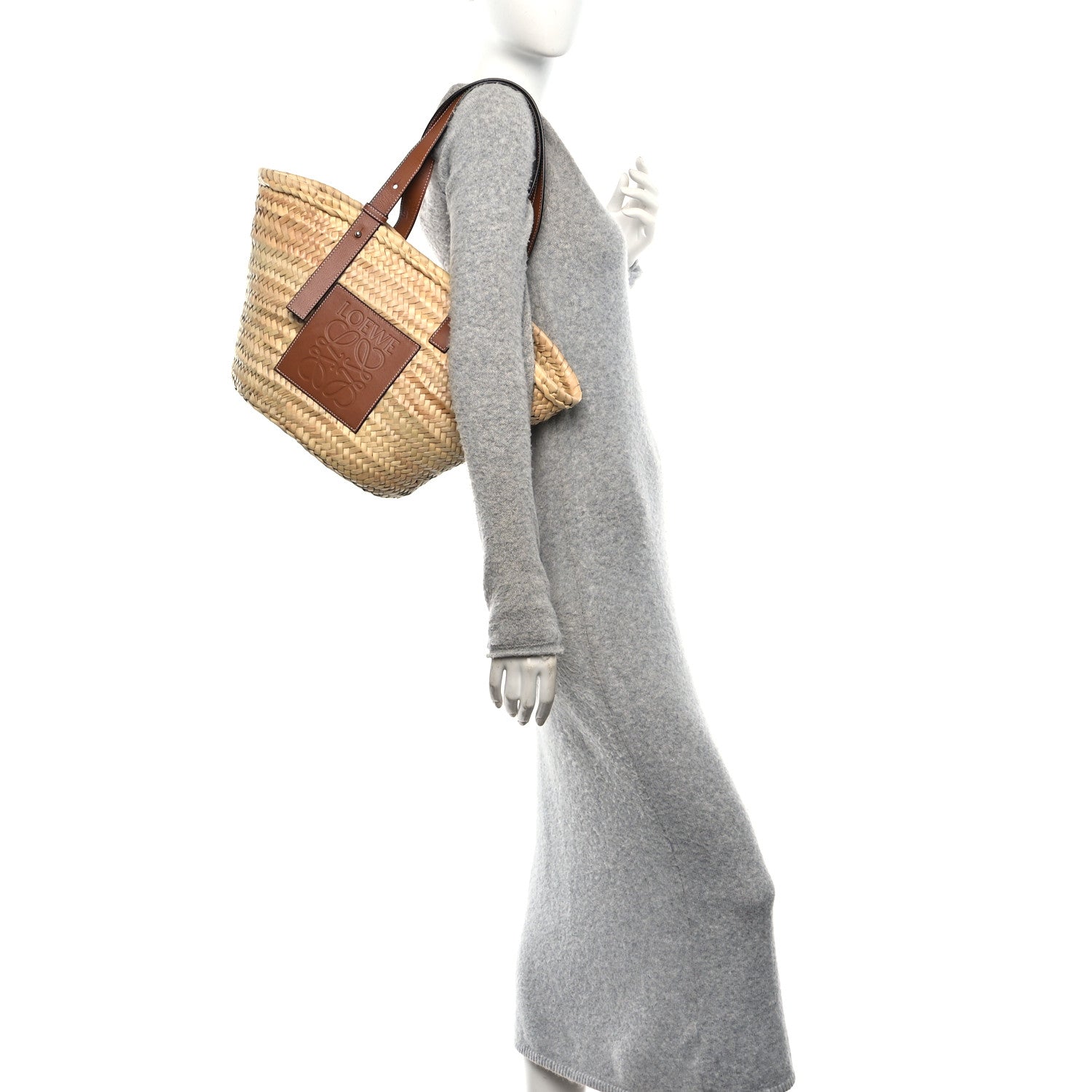 Loewe Raffia Large Basket Tote Bag Natural Tan 2 of 12