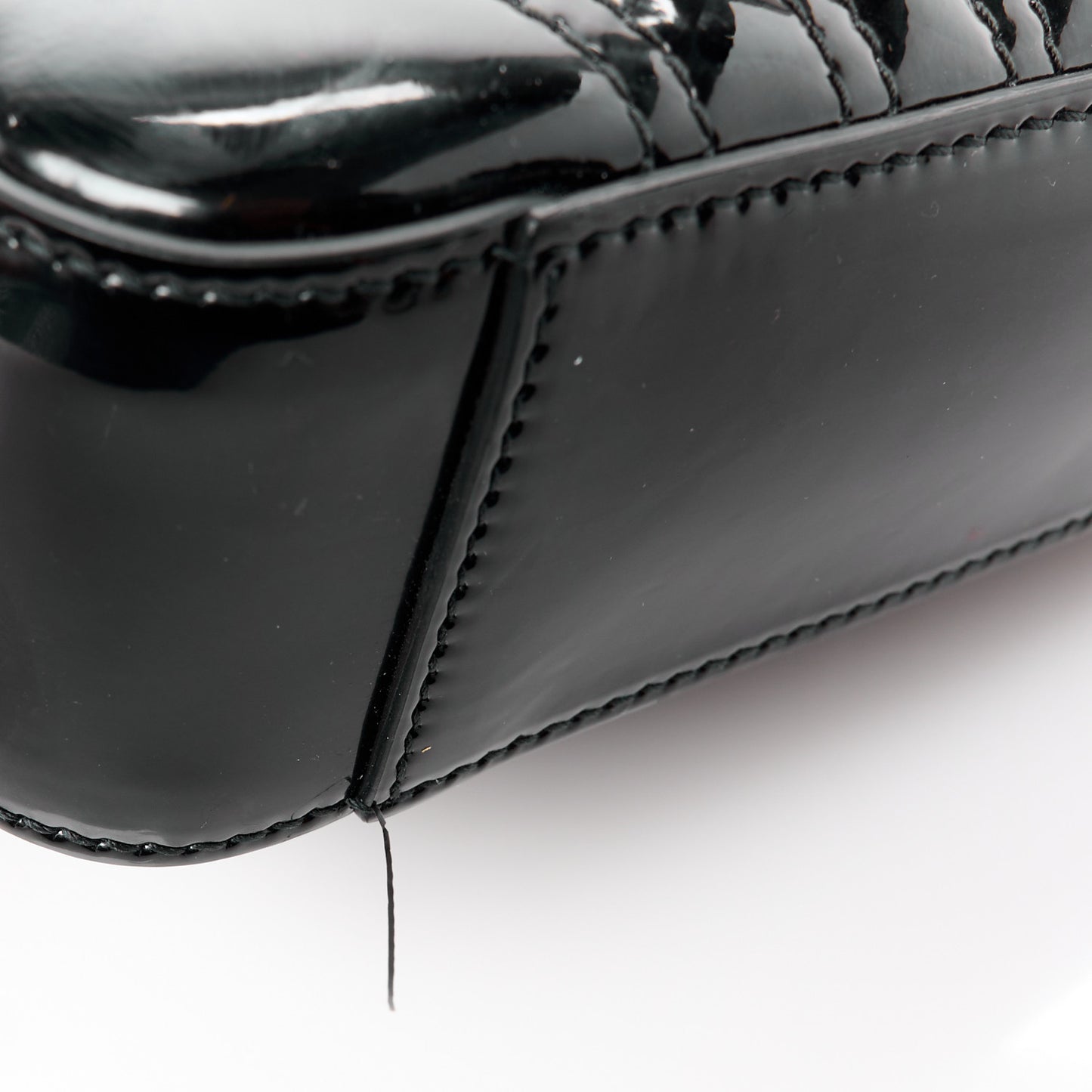 Patent Lambskin Matelasse Monochrome Mini GG Marmont Shoulder Bag Black
