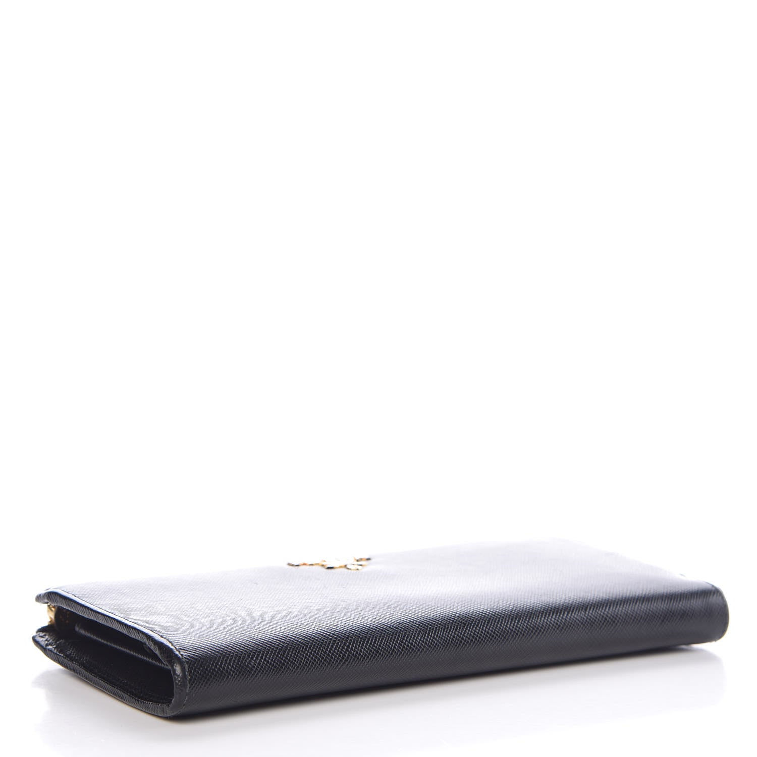 Prada Saffiano Zip Around Wallet Black 4 of 7