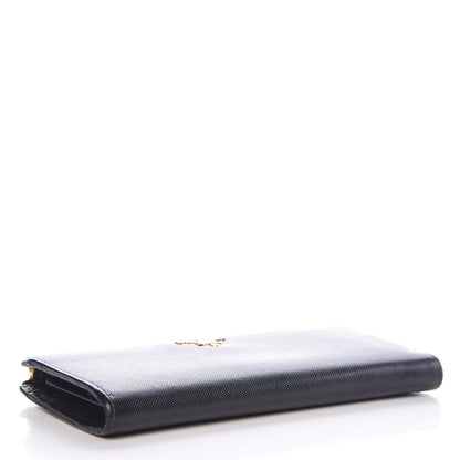 Prada Saffiano Zip Around Wallet Black 4 of 7