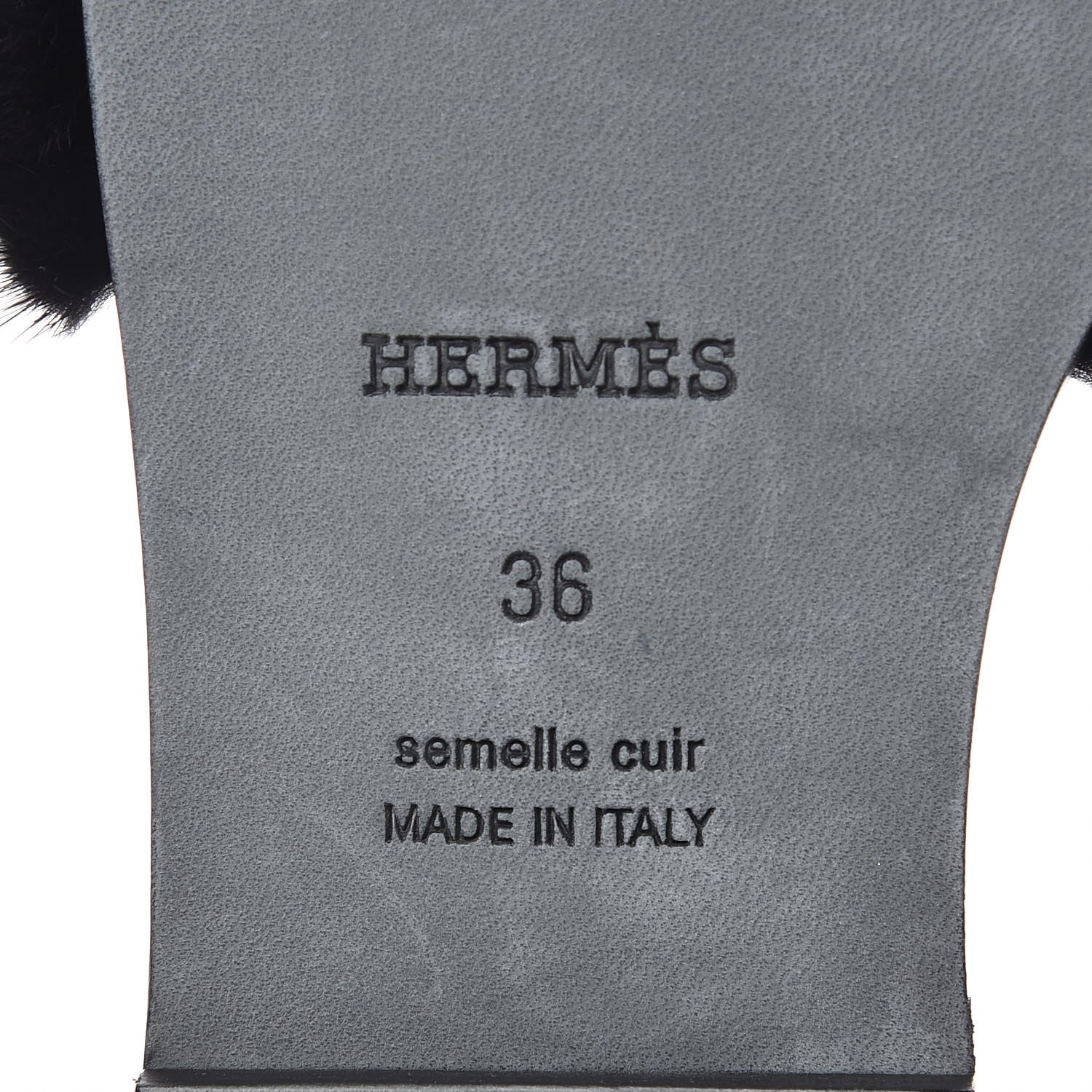 Hermes Mink Fur Oran Sandals 36 Black 7 of 9