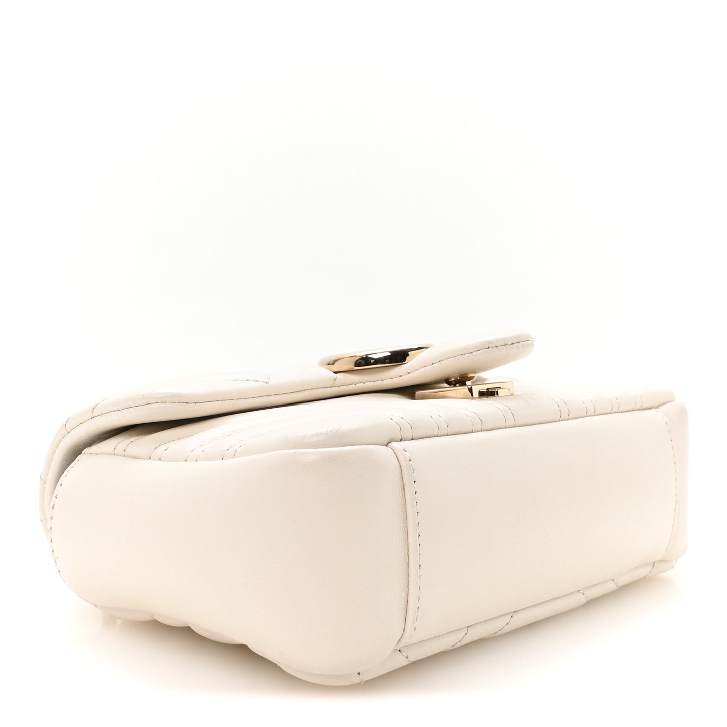 Lambskin Matelasse Small GG Marmont Shoulder Bag White