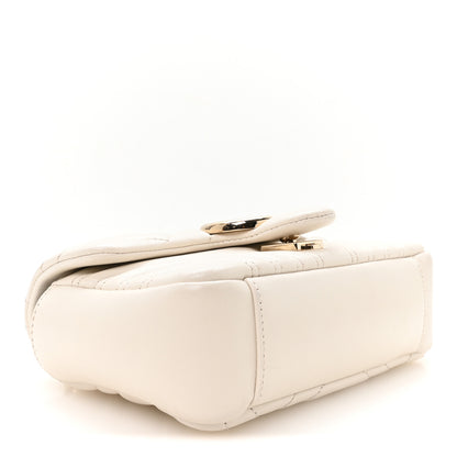 Gucci Lambskin Matelasse Small GG Marmont Shoulder Bag White 4 of 11