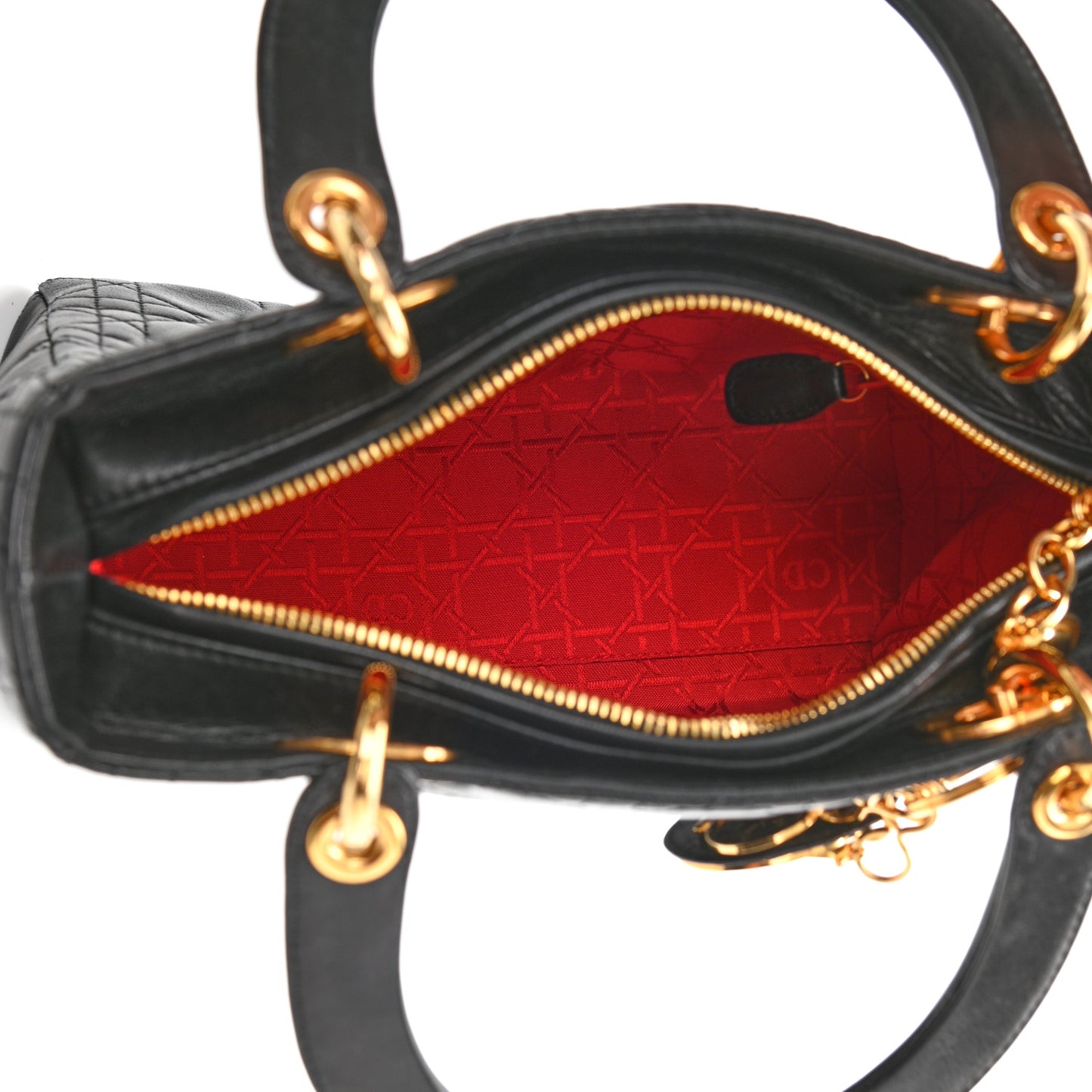 Lambskin Cannage Medium Lady Dior Black