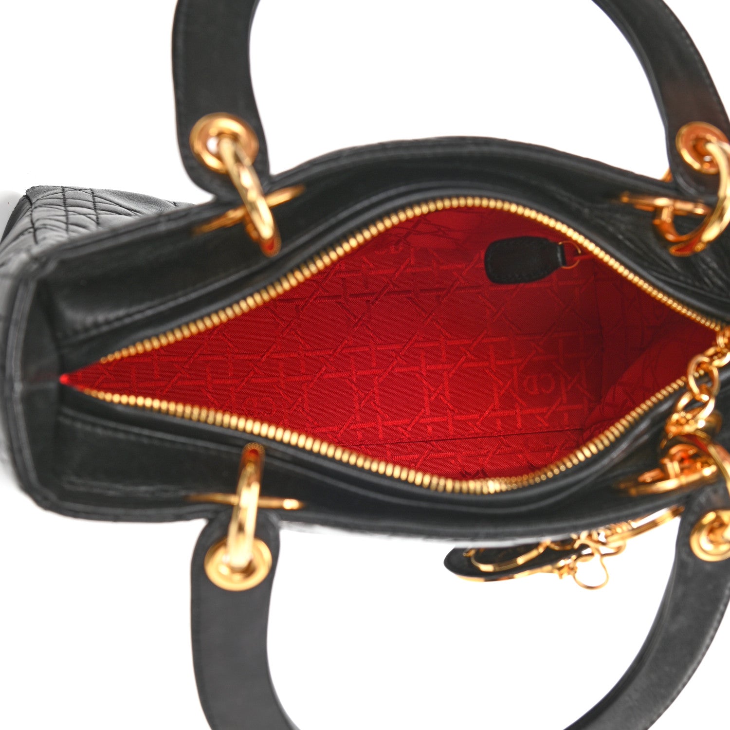 Christian Dior Lambskin Cannage Medium Lady Dior Black 4 of 7