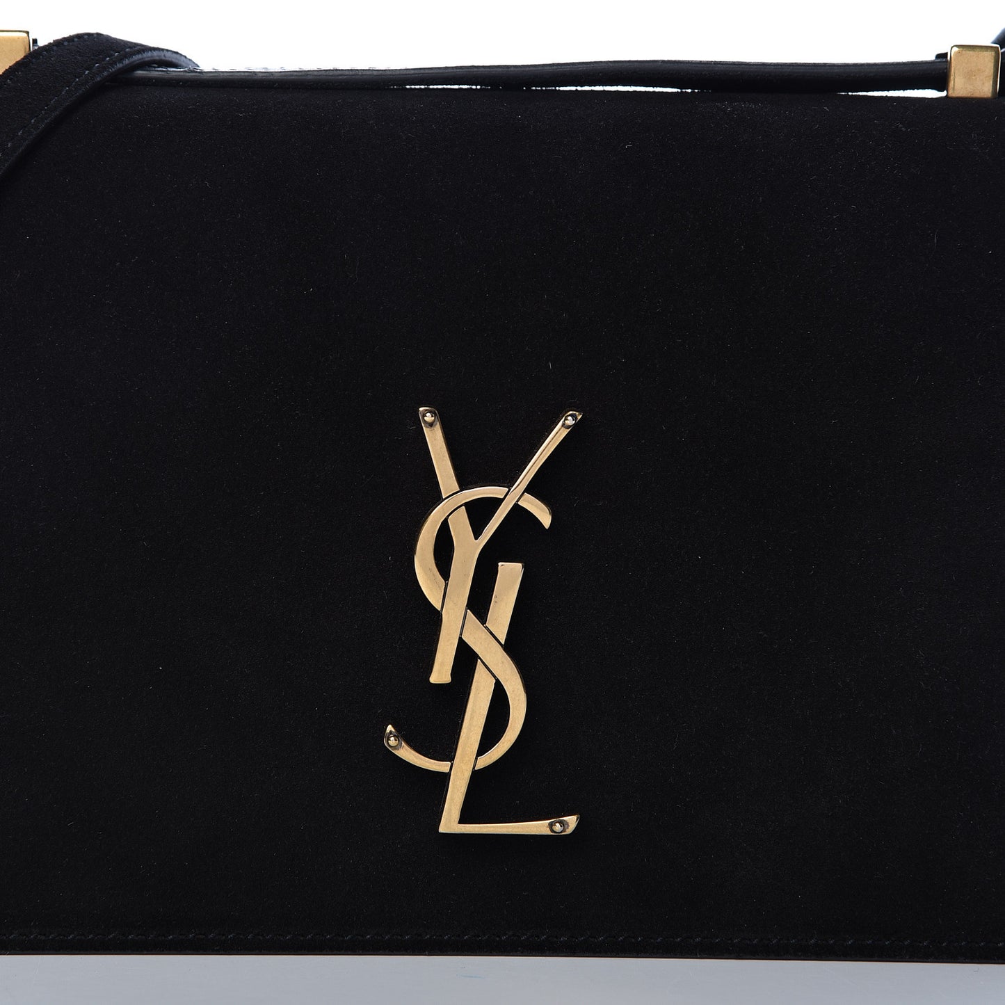 Suede Monogram Small Dylan Shoulder Bag Black