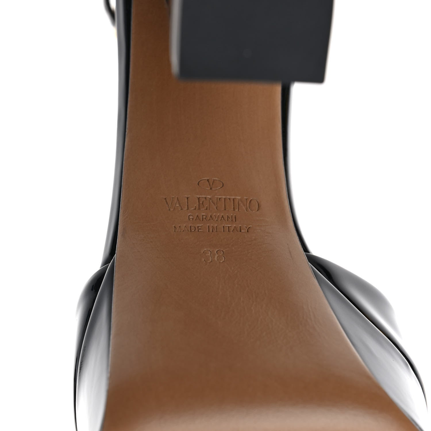 Valentino Garavani Patent One Stud Peep Toe Platform 30/120mm Pumps 38 Black 6 of 8