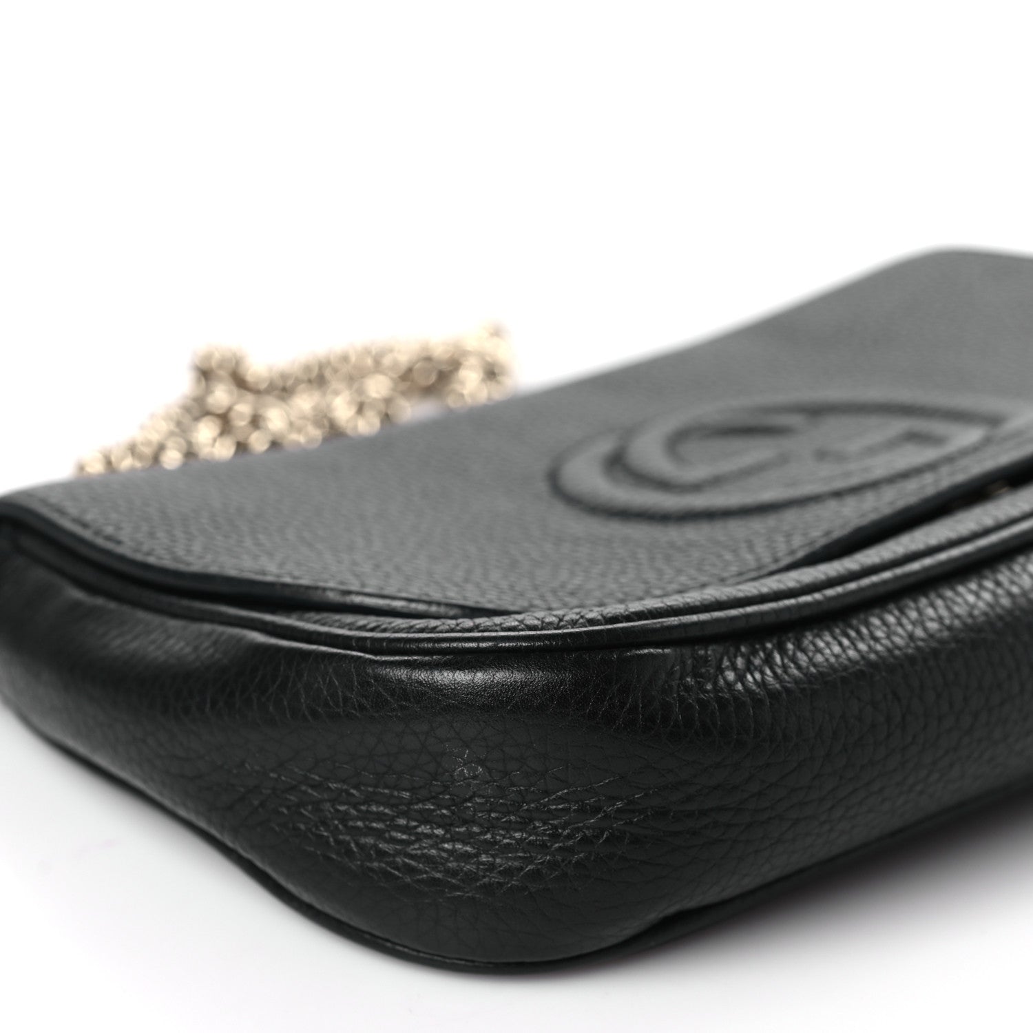 Gucci Pebbled Calfskin Medium Soho Flap Crossbody Black 8 of 9
