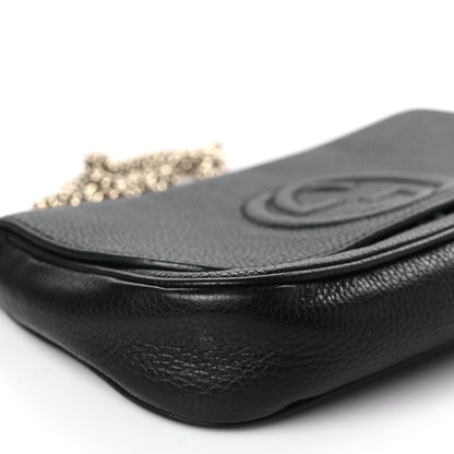 Gucci Pebbled Calfskin Medium Soho Flap Crossbody Black 8 of 9