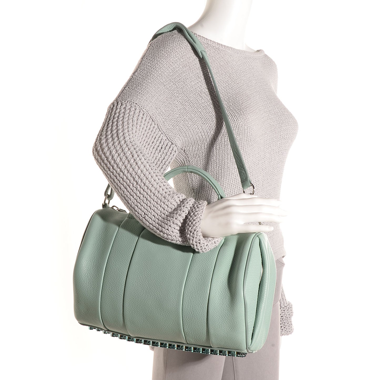 Pebbled Calfskin Rocco Peppermint