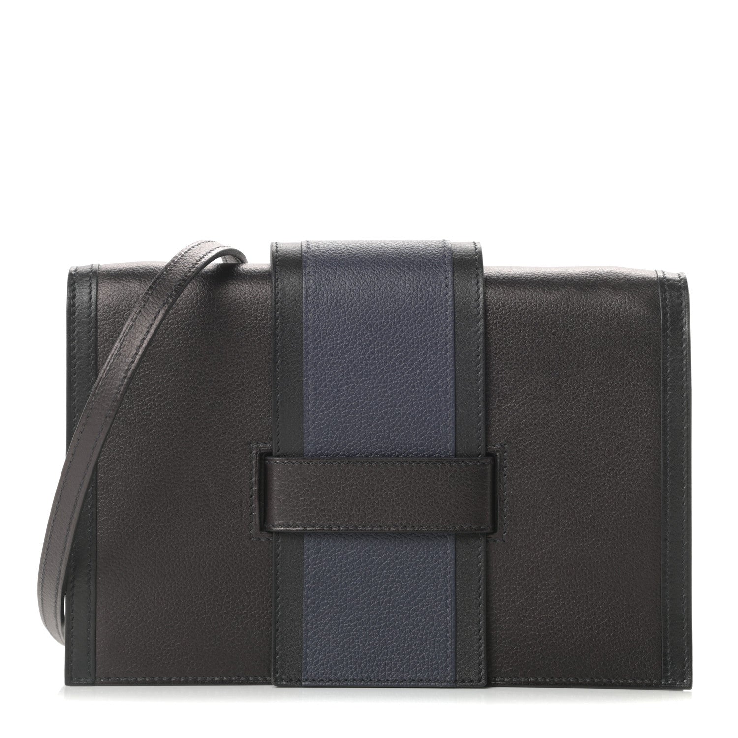 Hermes Evergrain Evercolor H Passant Clutch Bleu Indigo Black Bleu Nuit 1 of 13