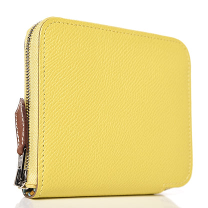 Hermes Epsom Silk'In Compact Wallet Lime Fauve Black 3 of 8