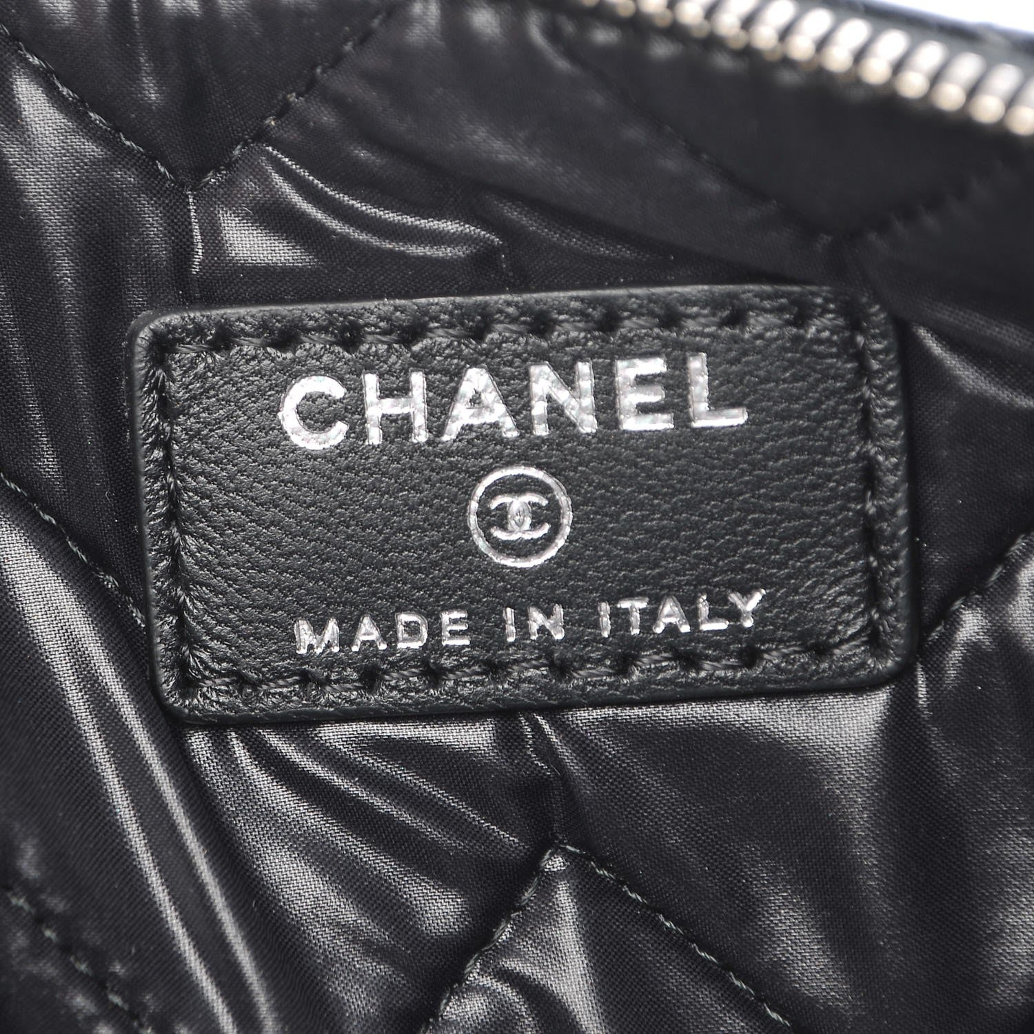 Chanel Distressed Patent Medium CC Crossing Cosmetic Case Black 7 of 8