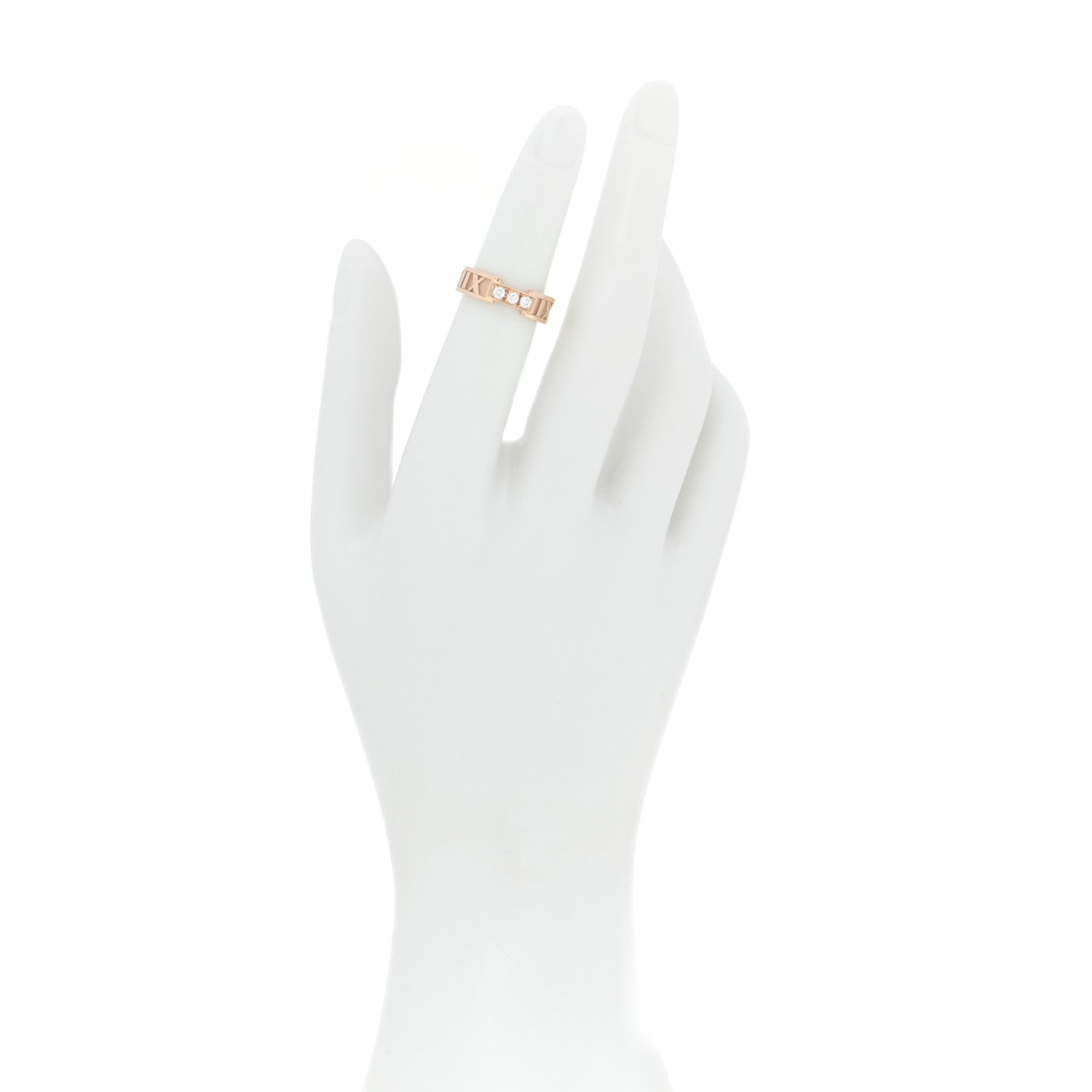 Tiffany 18K Rose Gold Diamond Atlas Ring 49 5 2 of 4