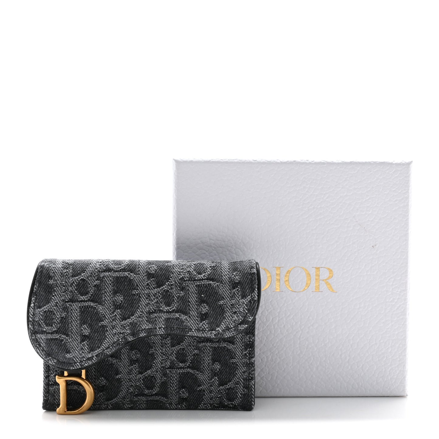 Oblique Saddle Bloom Card Holder Grey