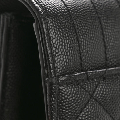 Saint Laurent Grain De Poudre Textured Mixed Matelasse Triquilt Small Monogram Satchel Black 14 of 14