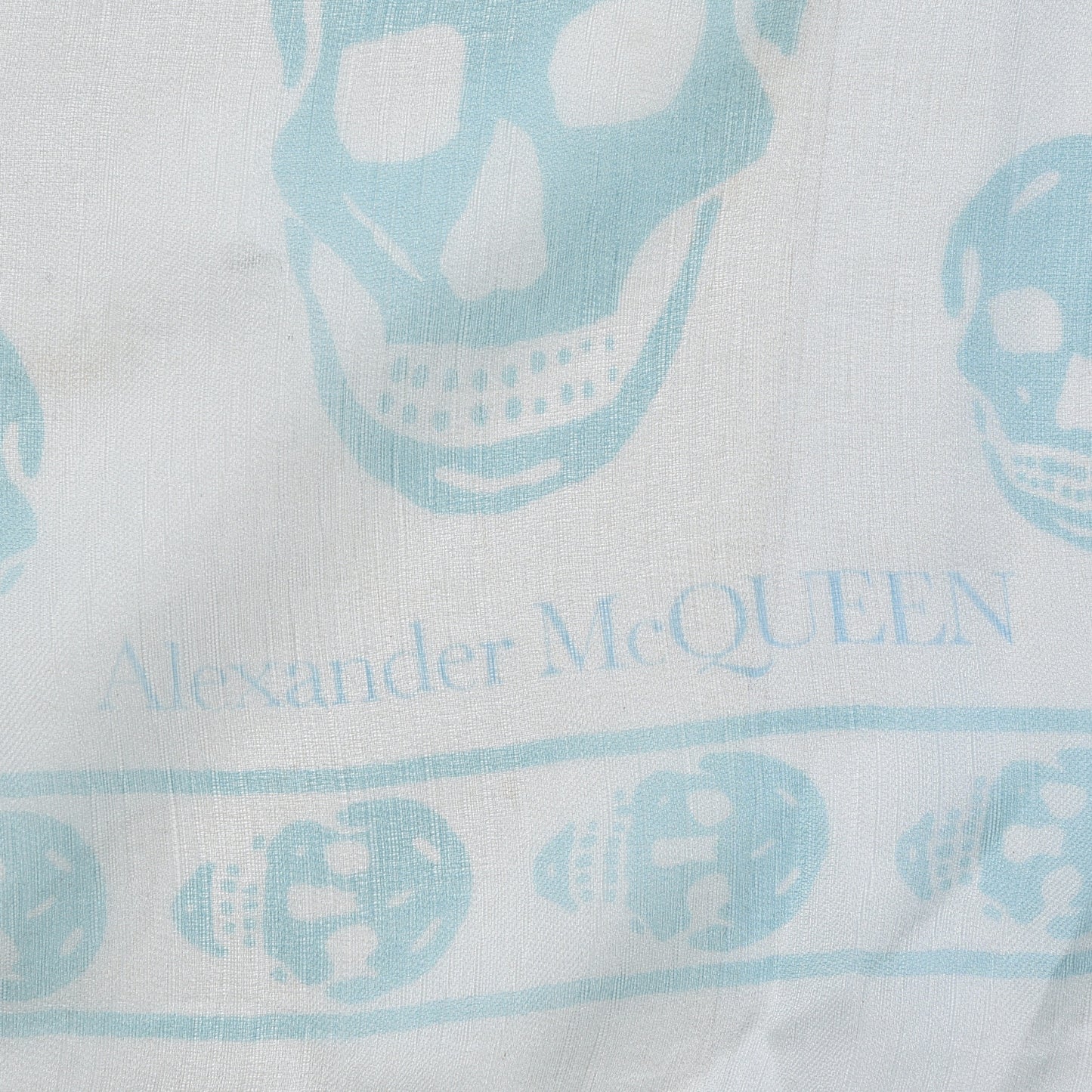 Silk Chiffon Skull Scarf Blue