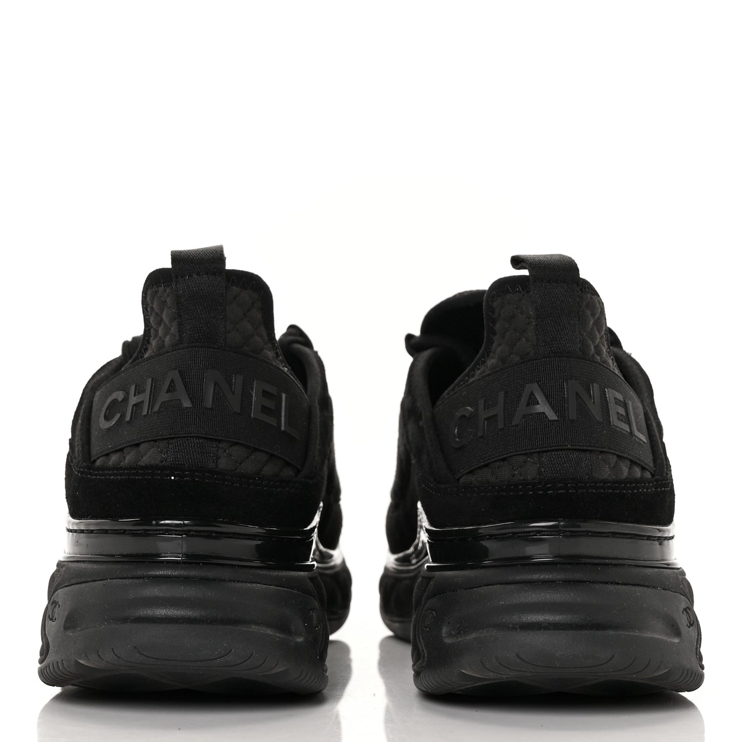 Suede Calfskin Mixed Fibers CC Sneakers 39.5 Black