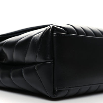 Saint Laurent Calfskin Y Quilted Monogram Small Loulou Chain Satchel Black 10 of 11
