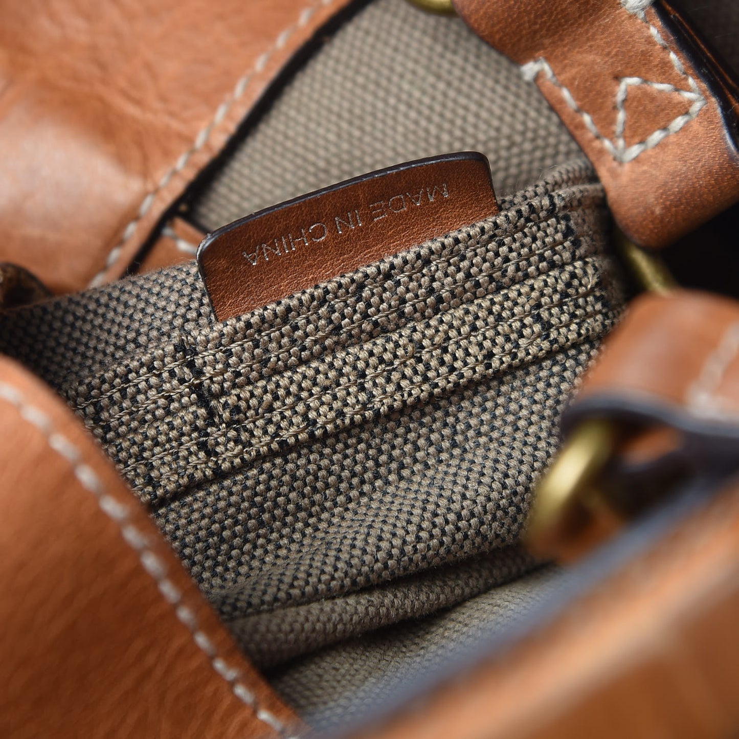 Canvas Mega Check Medium Ashby Hobo Saddle Brown