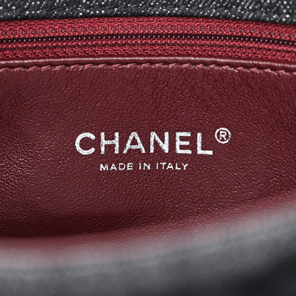 Chanel Shearling Sheepskin Denim Medium Paris Dallas Sheriff's Star Flap Black 6 of 10