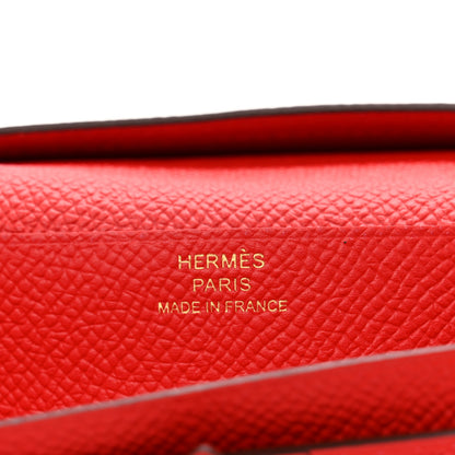 Hermes Epsom Bearn Gusset Wallet Rouge De Couer 6 of 10