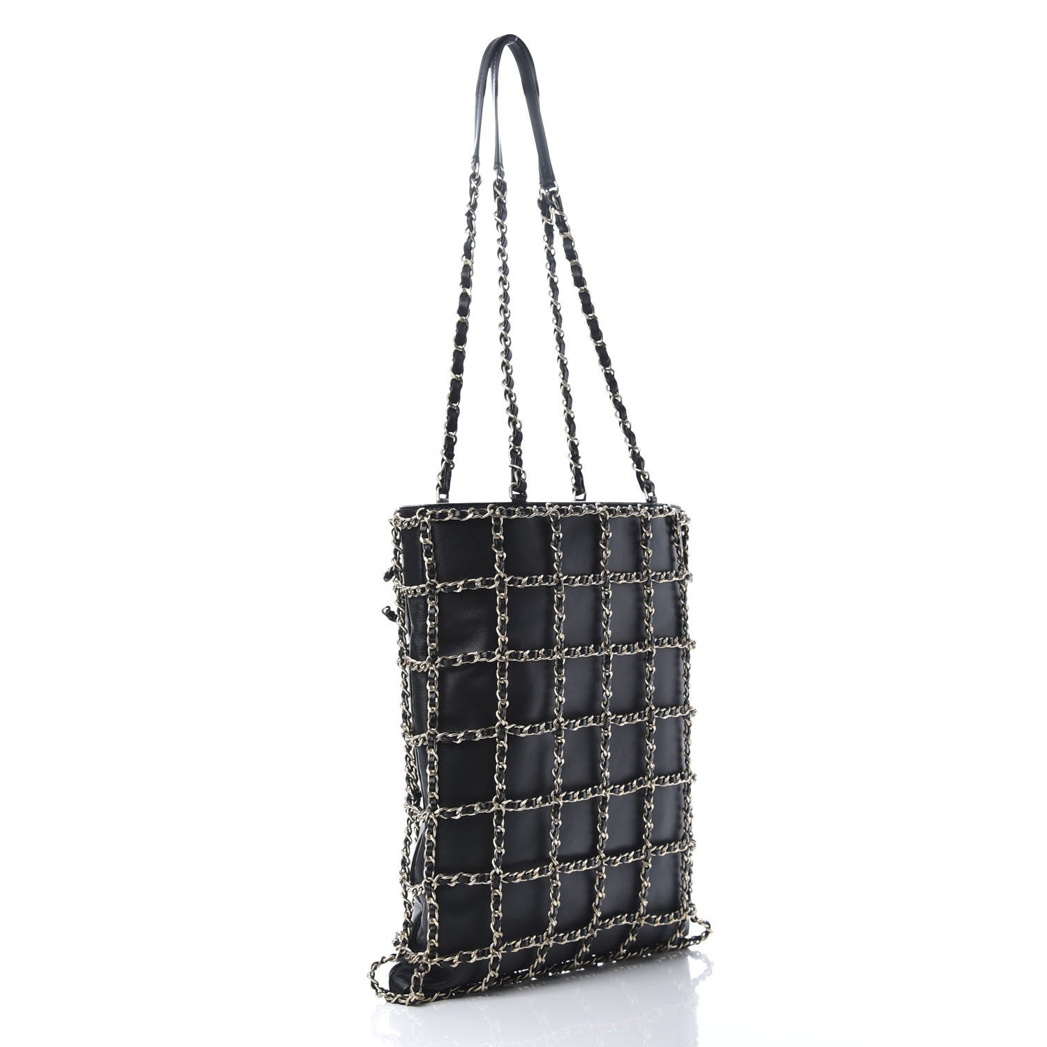 Chanel Lambskin Large Shopping Chain Tote Black 3 of 11