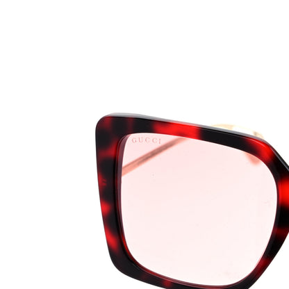 Gucci Acetate Oversize Square Frame GG0435S Sunglasses Red Havana 5 of 7