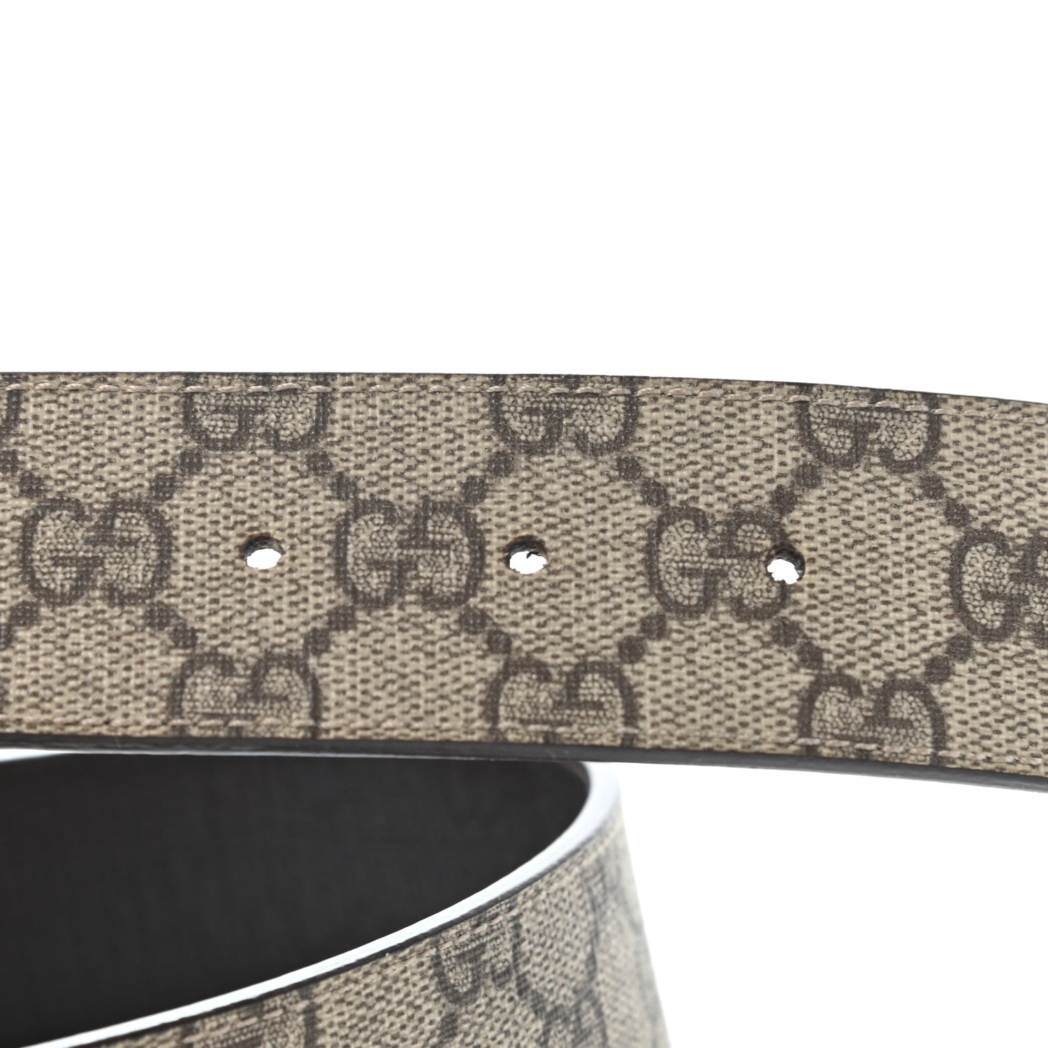 Gucci GG Supreme Monogram Plaque Belt 85 34 Dark Brown 4 of 5