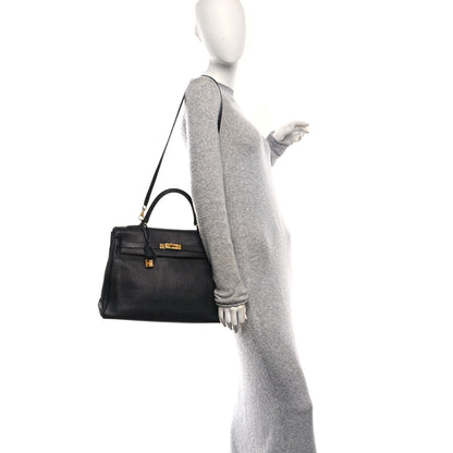 Hermes Fjord Kelly Retourne 35 Black 2 of 10