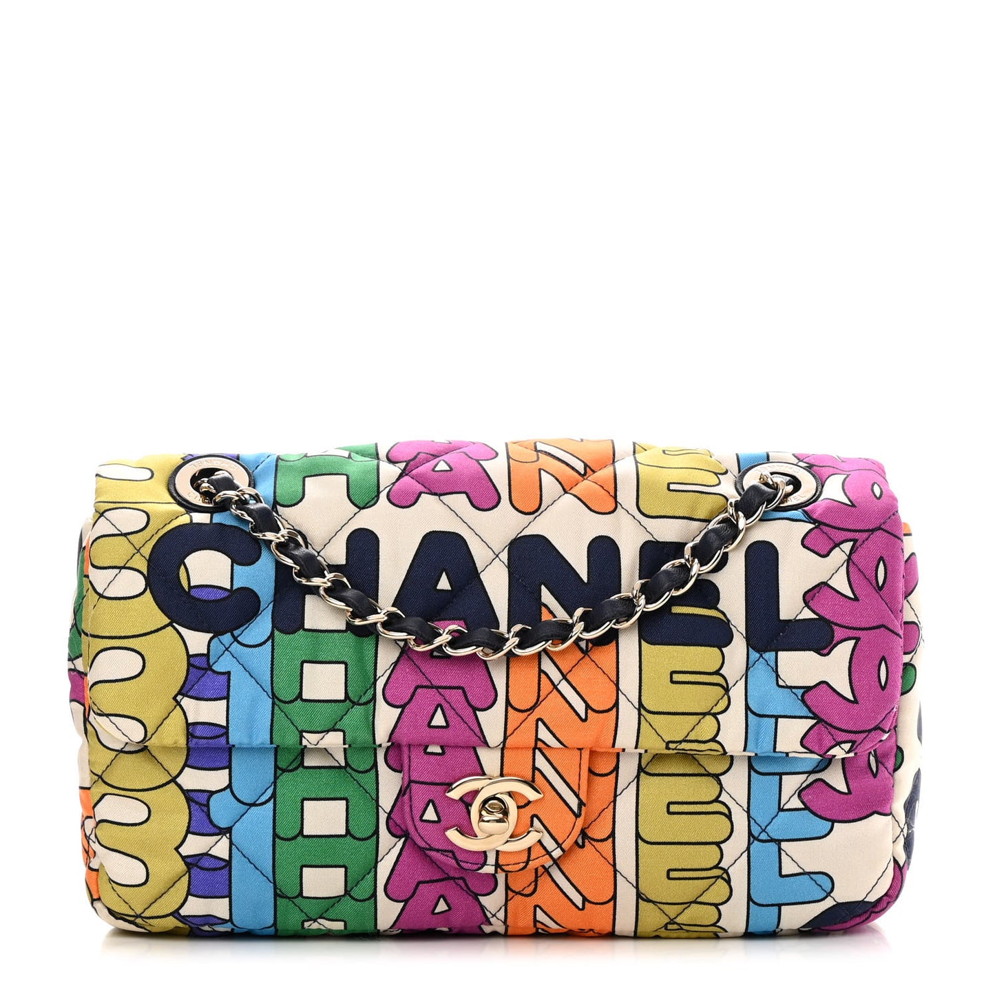 Printed Silk CC Small Single Flap Multicolor