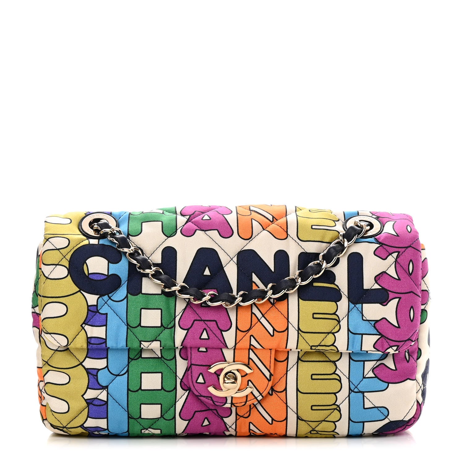 Chanel Printed Silk CC Small Single Flap Multicolor 1 of 13