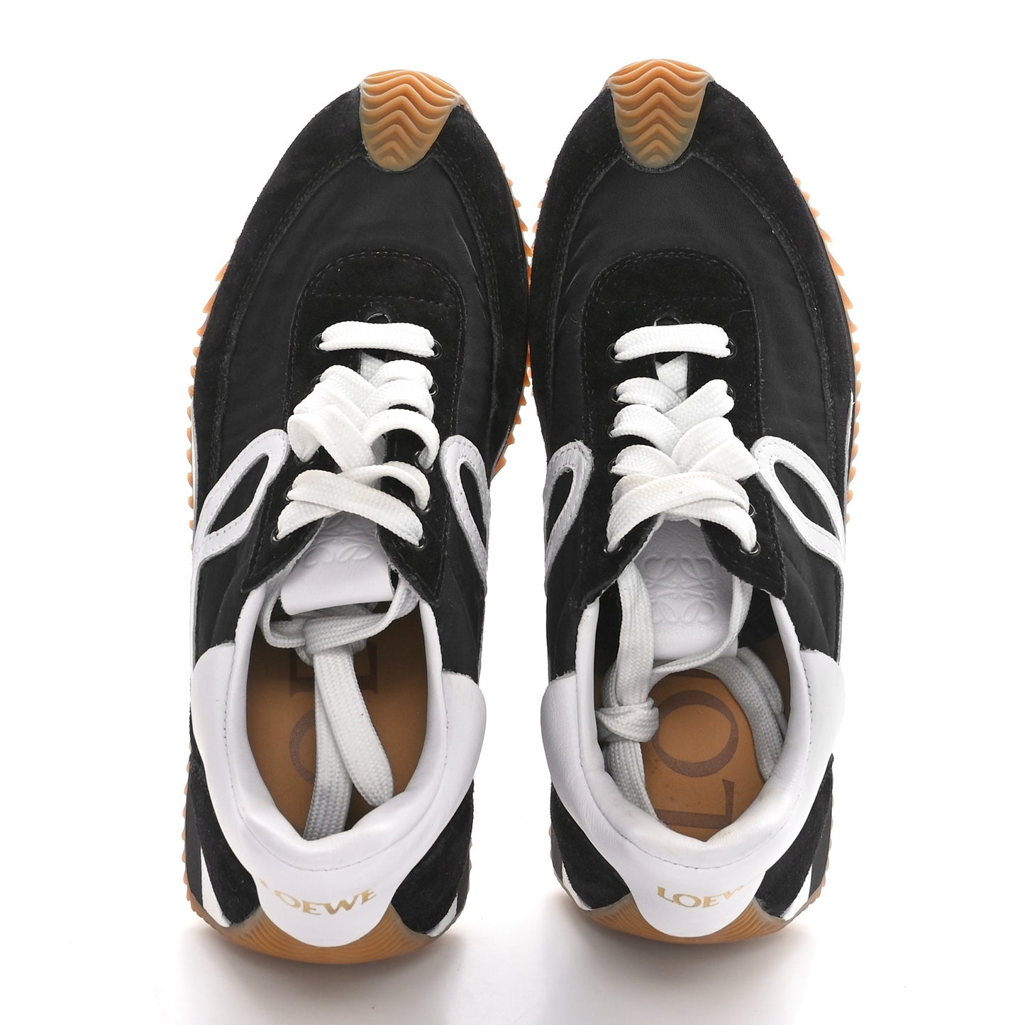 Nylon Suede Flow Runners Sneakers 36 Black