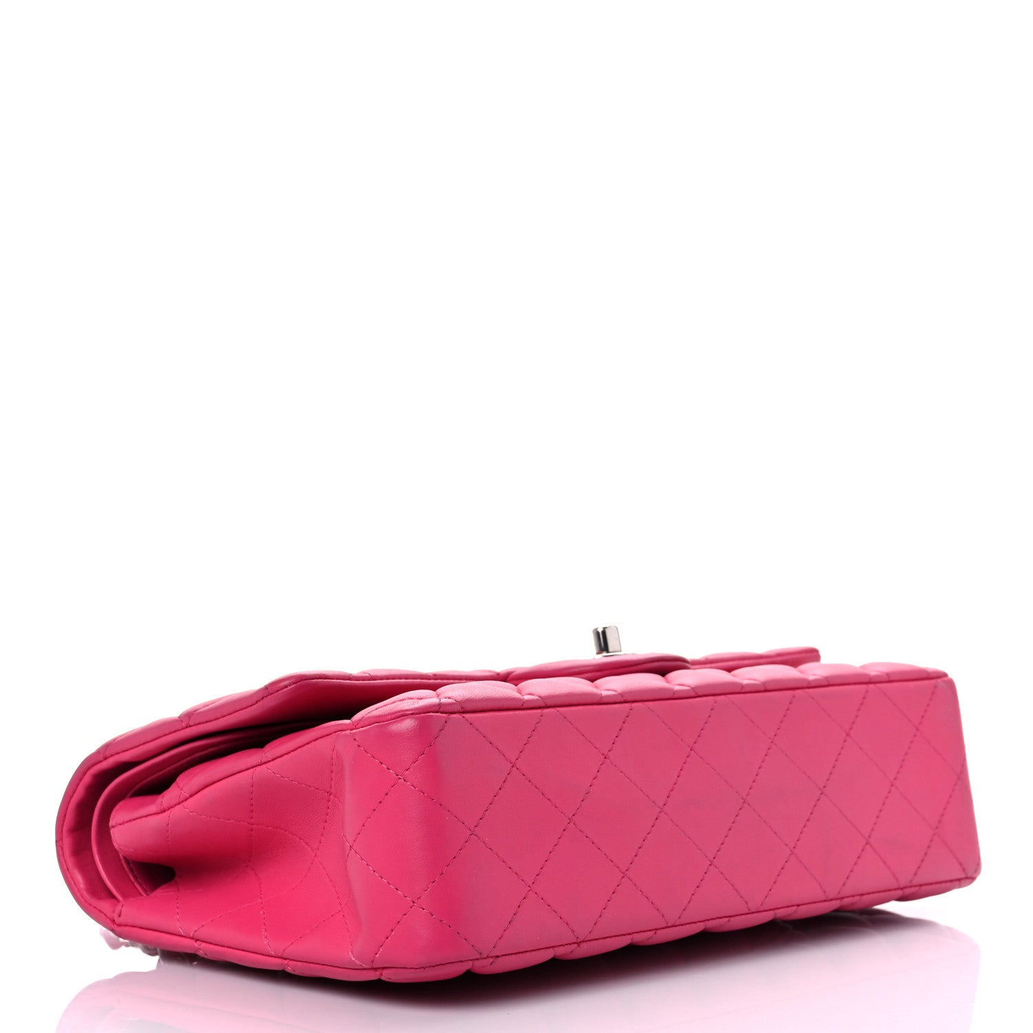 Chanel Lambskin Quilted Medium Double Flap Dark Pink 4 of 15