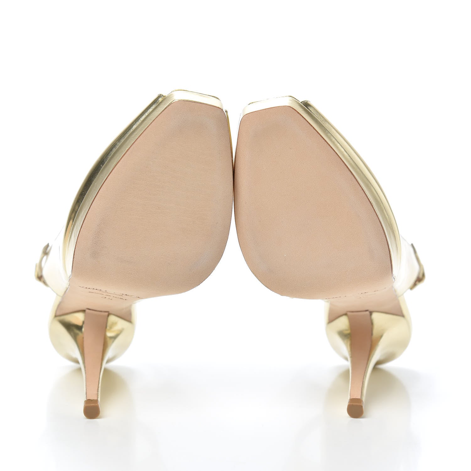 Jimmy Choo Mirror Calfskin Clue Peep Toe Platform Slingback Pumps 35 Gold 7 of 7
