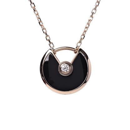 Cartier 18K Pink Gold Diamond Black Onyx XS Amulette de Cartier Pendant Necklace 4 of 8