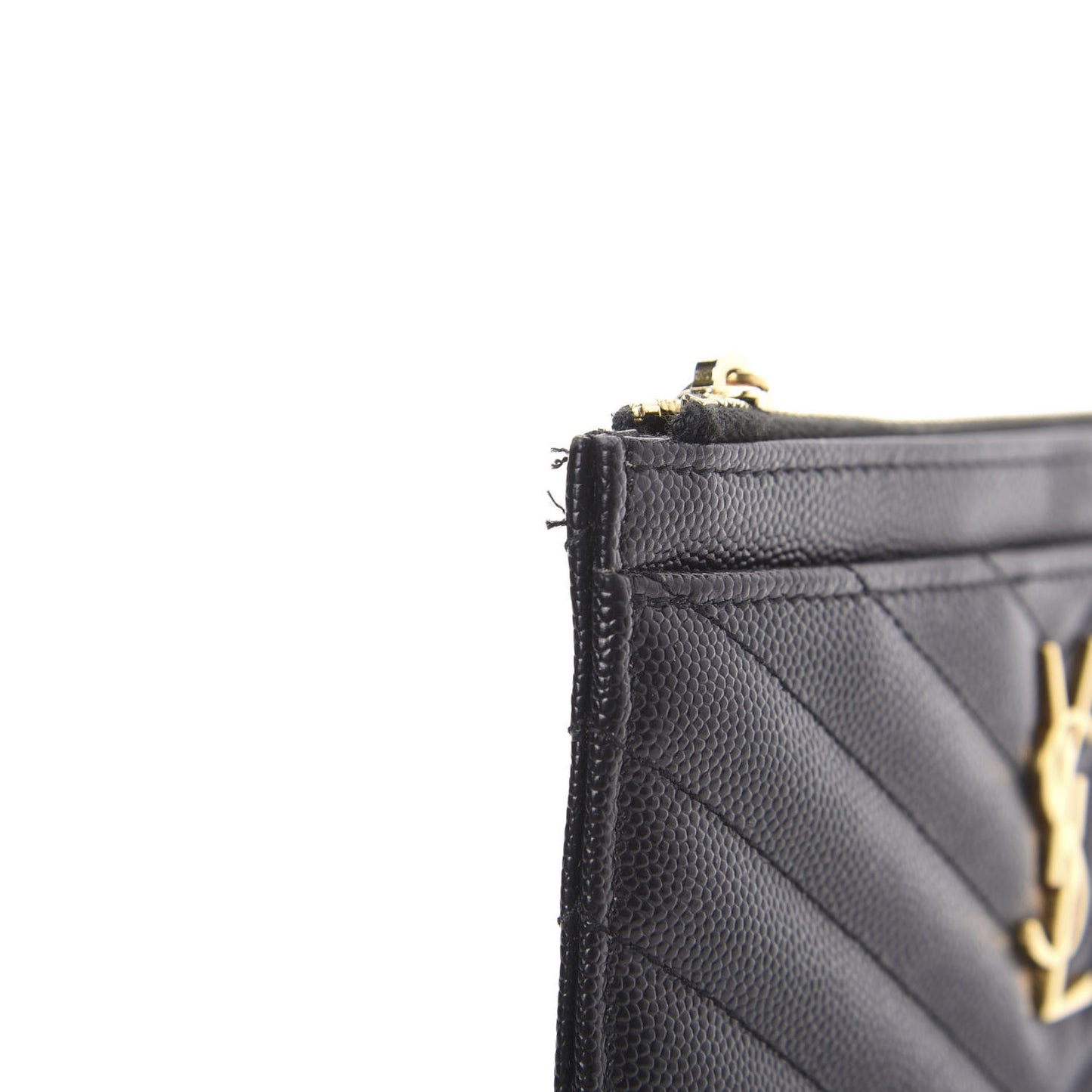 Grain De Poudre Chevron Monogram Bill Pouch Black