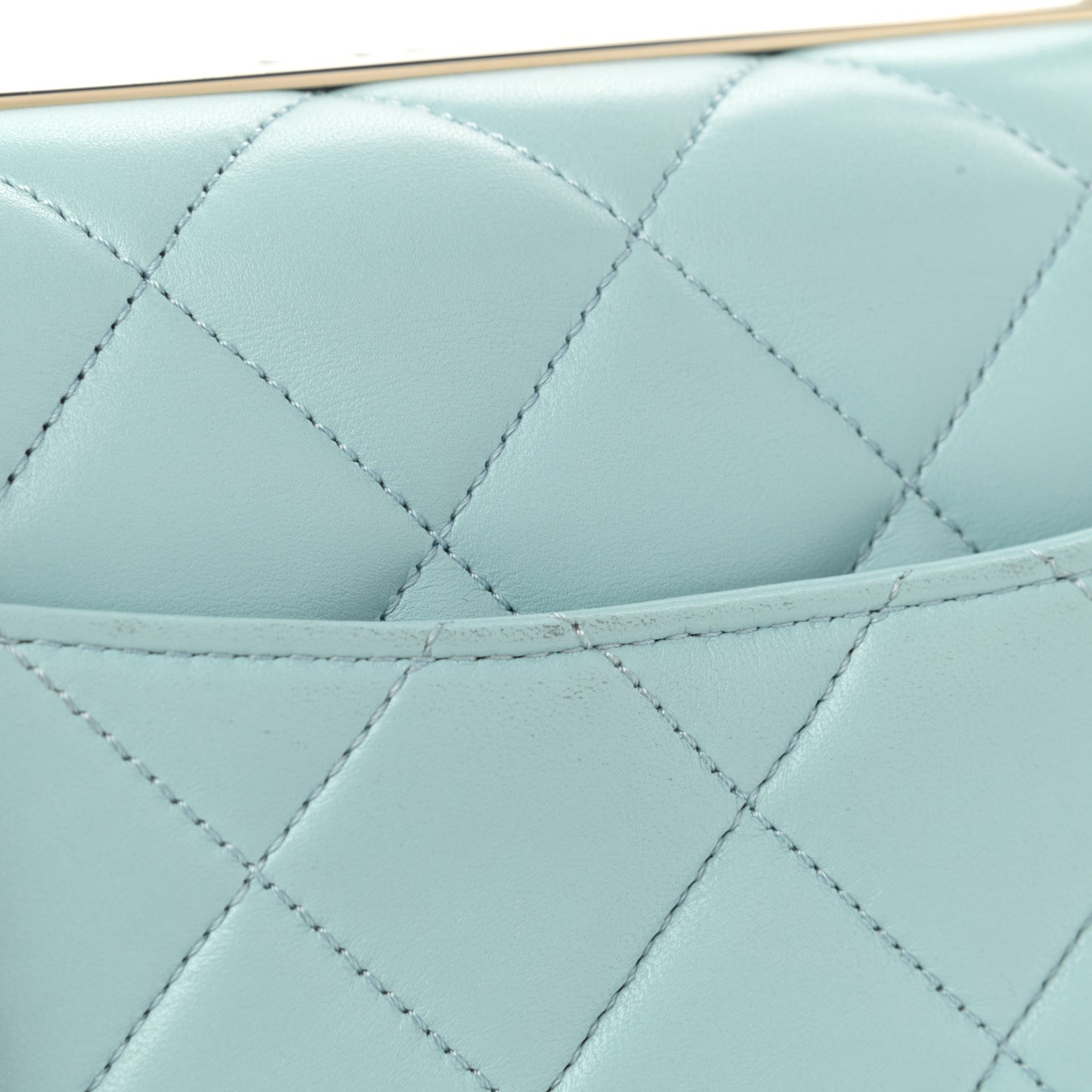 Lambskin Quilted Small Trendy CC Flap Dual Handle Bag Light Blue