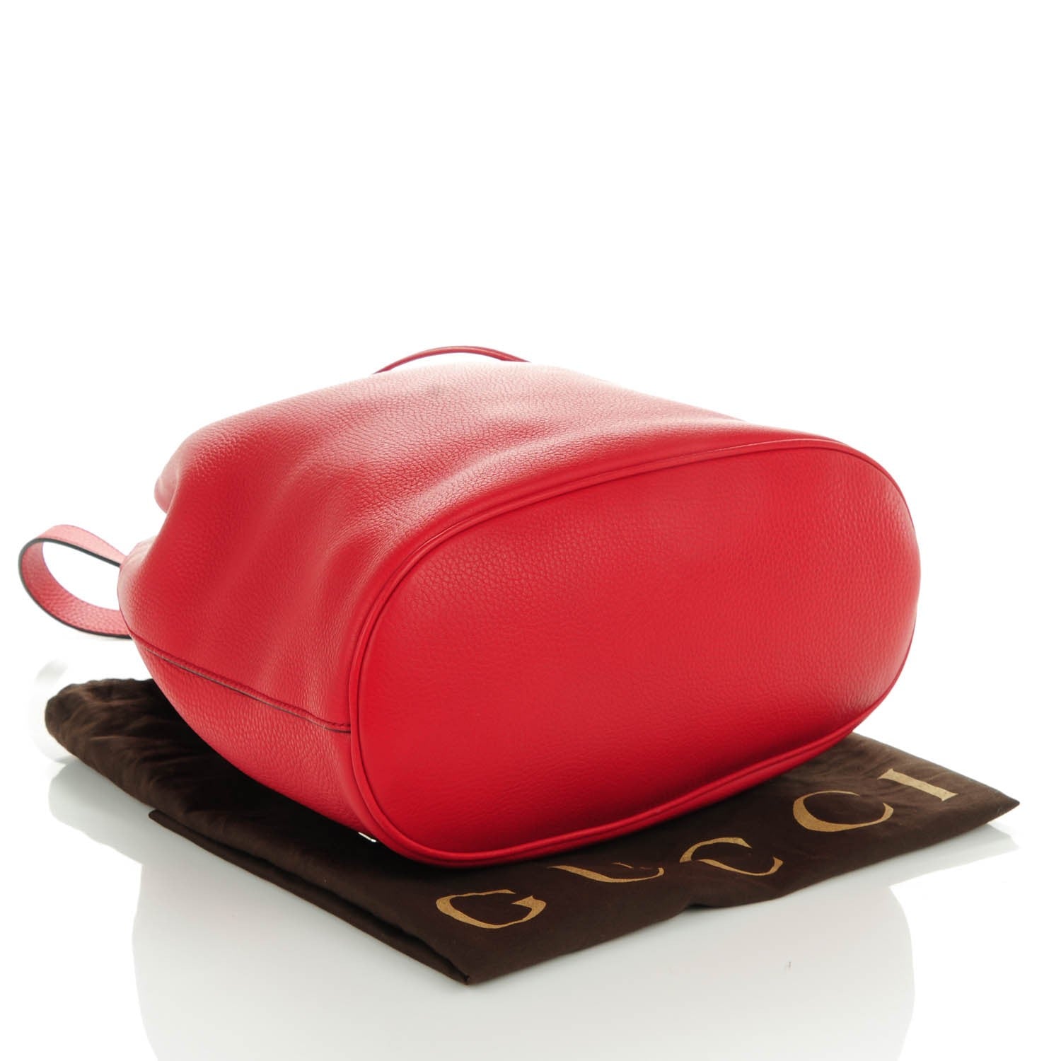 Gucci Pebbled Calfskin Small Soho Drawstring Backpack Tabasco Red 4 of 8