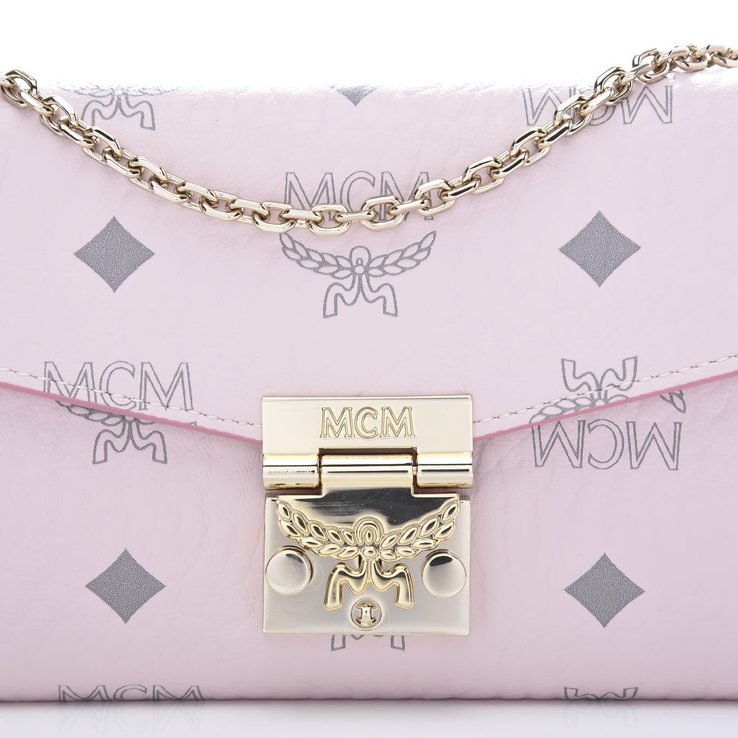 MCM Visetos Large Patricia Wallet On Chain Soft Pink 9 of 10