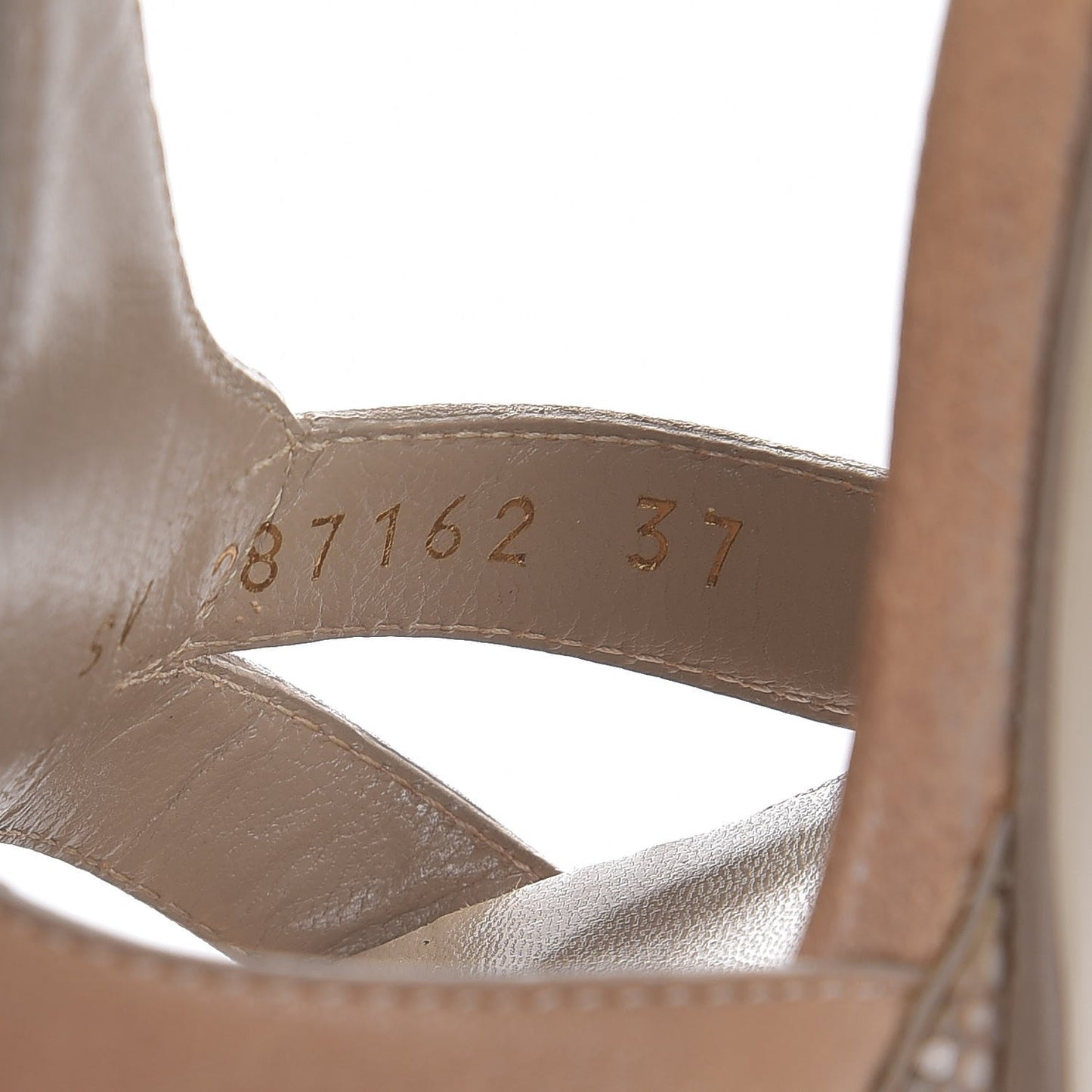 Calfskin Stingray Embossed Tribute 105 Platform Sandals 37 Natural