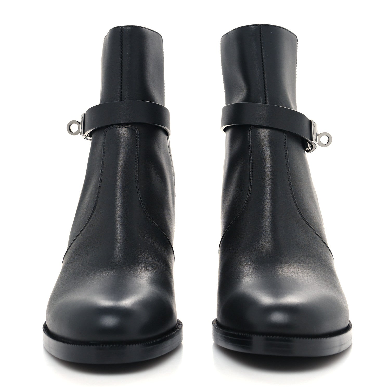 Hermes Calfskin Frenchie 50 Ankle Boots 36 Black 2 of 9