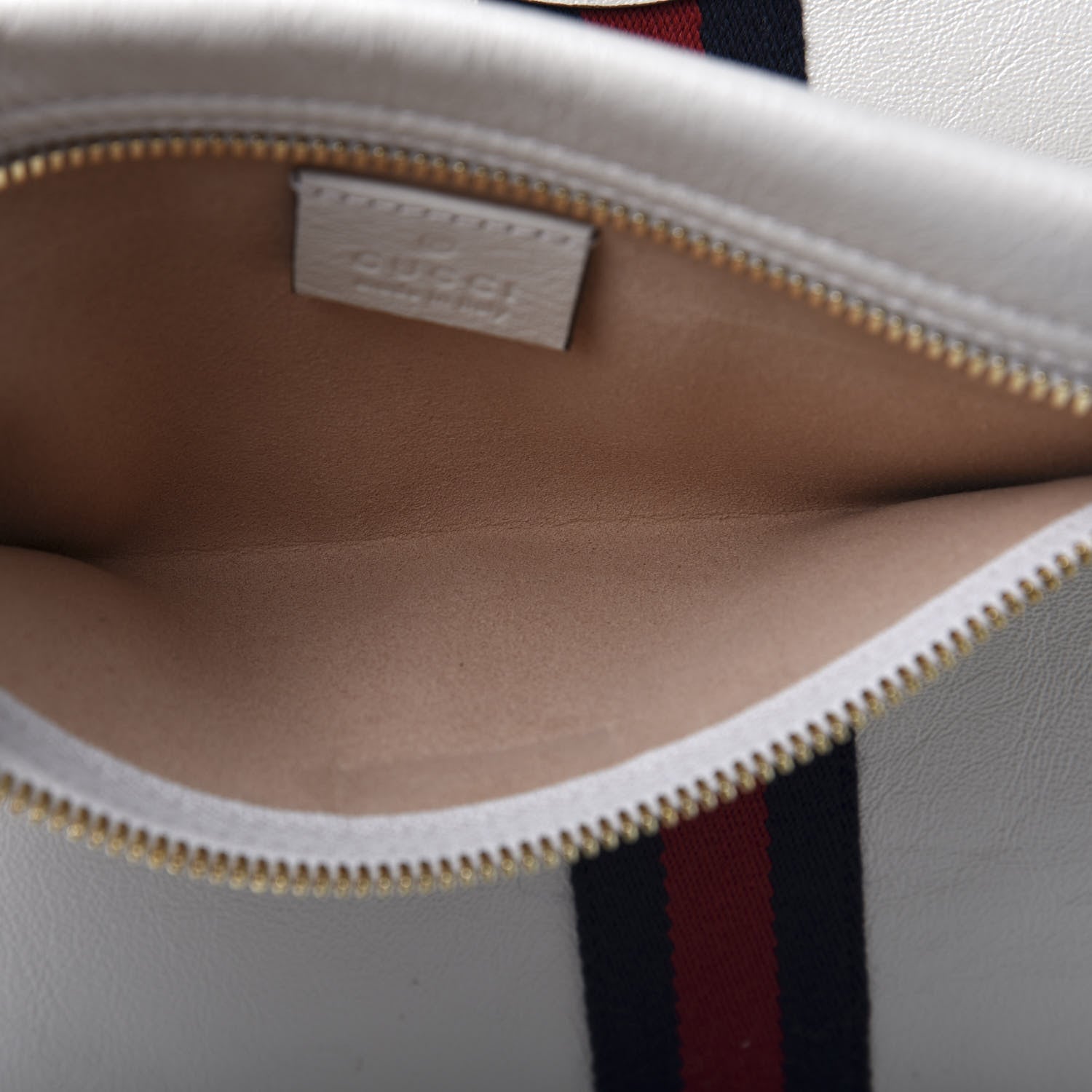 Gucci Suede Calfskin Large Rajah Chain Tote White 7 of 15